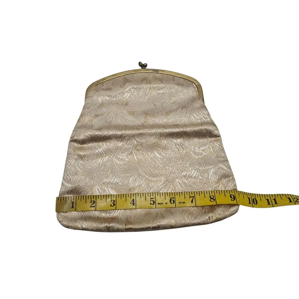 Vintage Mel-Ton Golden Brocade Folding Clutch with Kiss-Lock Clasp